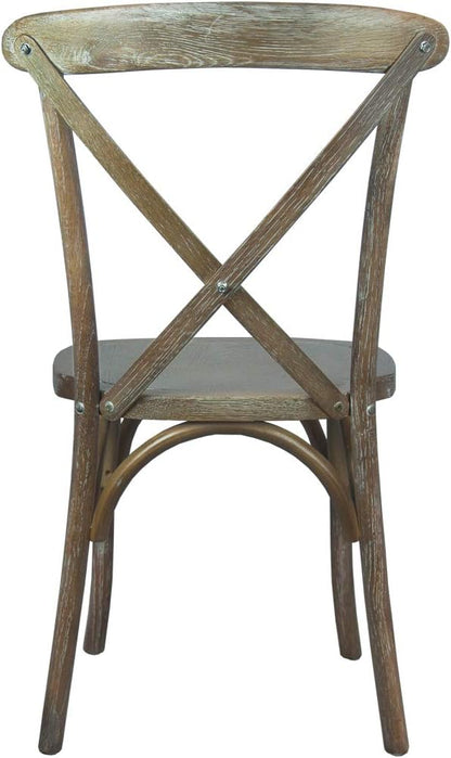 EMMA + OLIVER 2-Pack Medium with White Grain X-Back Chair