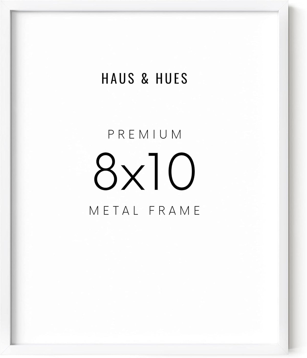 HAUS AND HUES White 8x10 Picture Frame - Modern Aluminum Wall Art Display - Minimalist, Lightweight