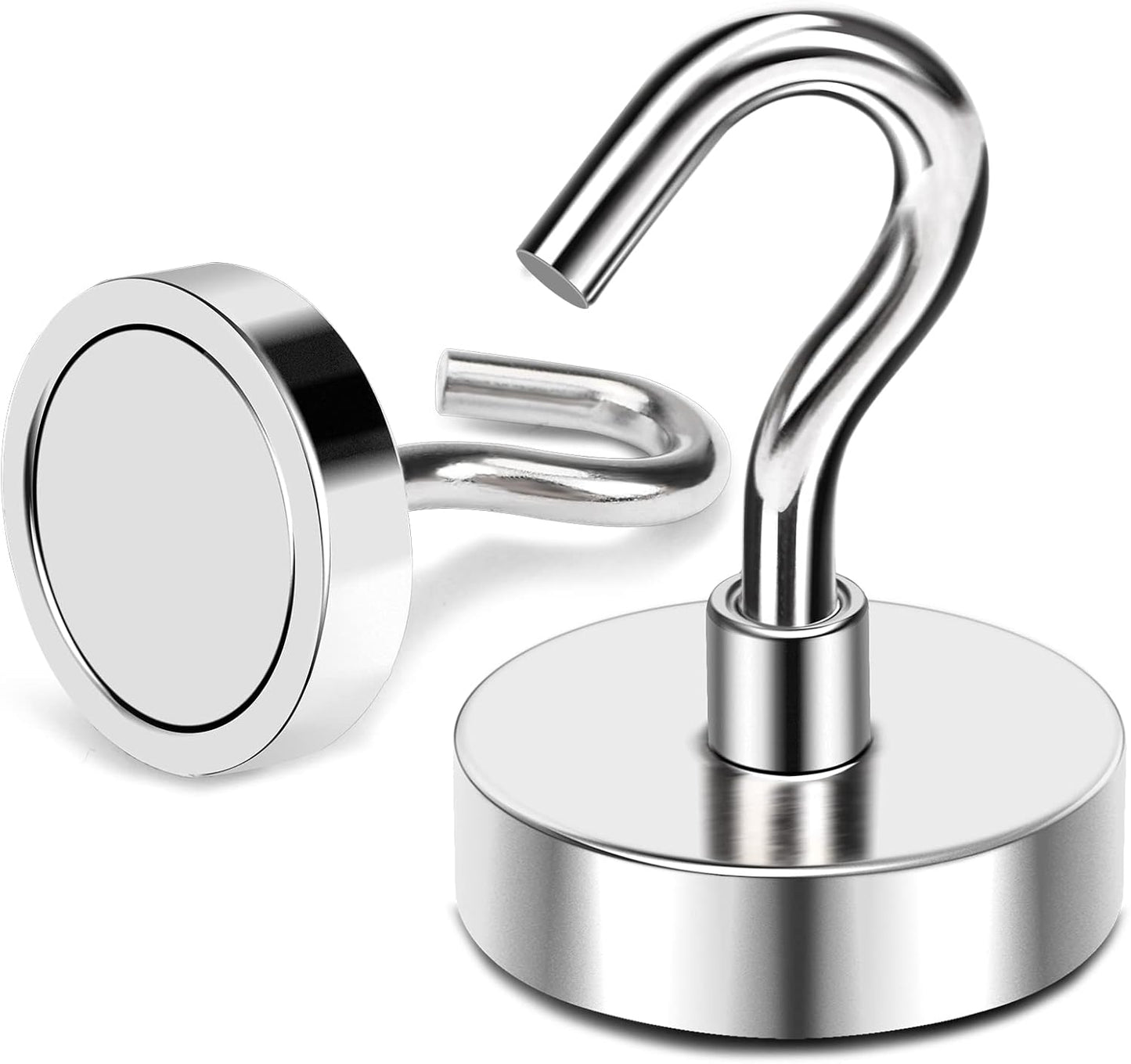 MIKEDE Magnetic Hooks, 80 Lbs Heavy Duty Earth Magnets with Hooks for Cruise Cabin, 10 Pcs Strong