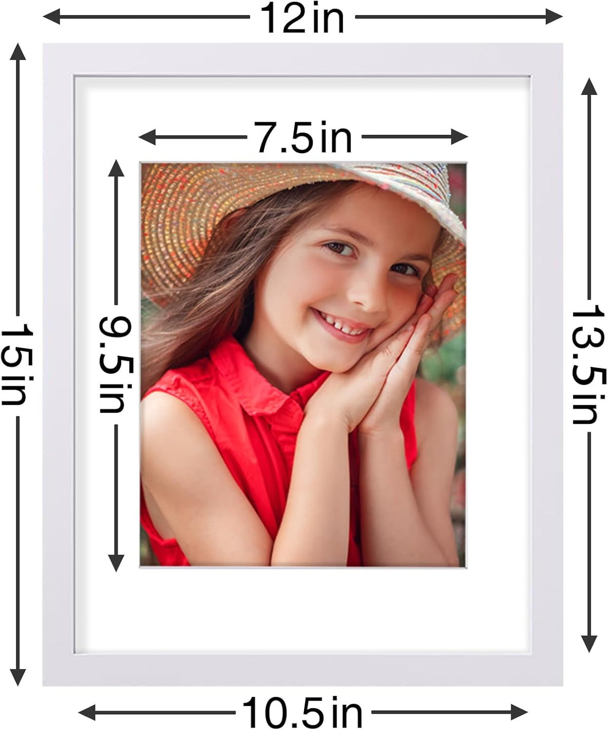 Vittanly 11x14 Picture Frames Set of 9, Shatter Resistant Plexiglass, Display 8x10 Pictures with