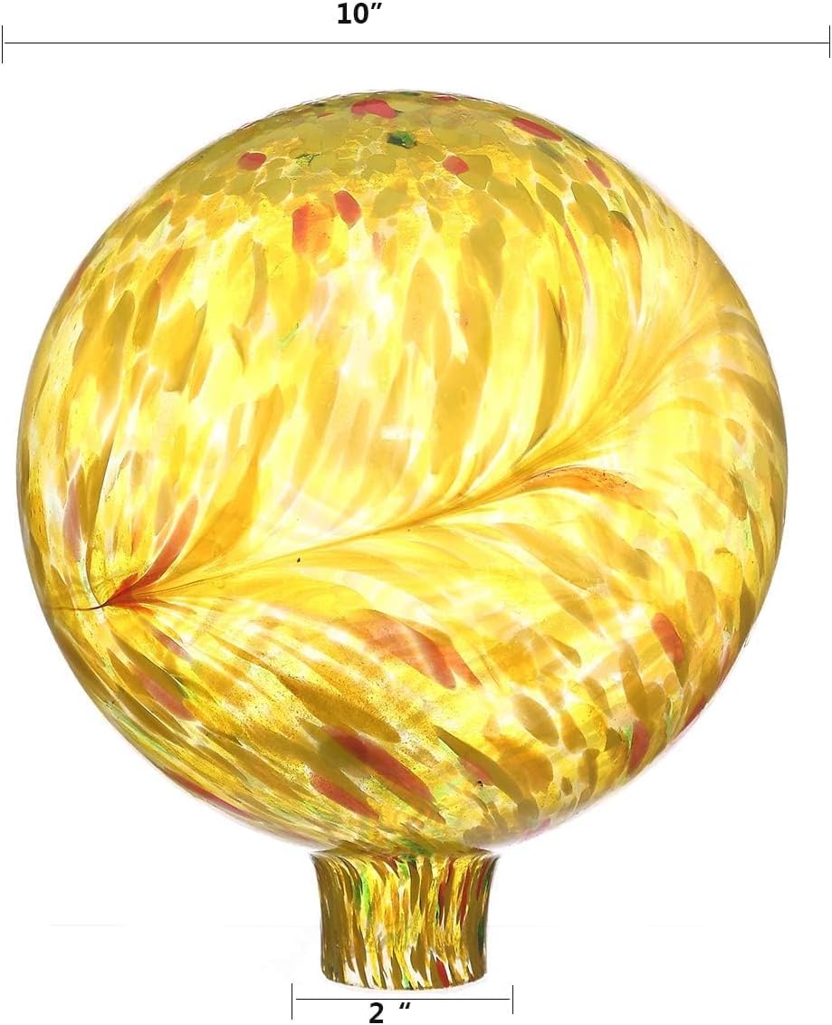 Gazing Ball 10 inch Colorful Glass Gazing Ball for Garden Decor, Indoor Outdoor Glass Gazing Globe
