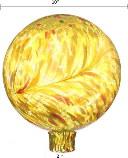 Gazing Ball 10 inch Colorful Glass Gazing Ball for Garden Decor, Indoor Outdoor Glass Gazing Globe