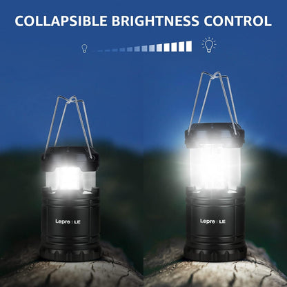 Lepro LED Camping Lanterns Battery Powered, Collapsible, IPX4 Water Resistant, Outdoor Portable