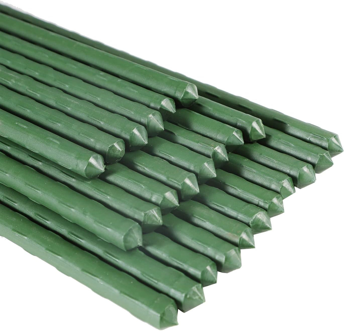 Garmeinea Garden Stakes 57 Inches Plastic Coated Steel Plant Stakes for Growing Climbing Plants