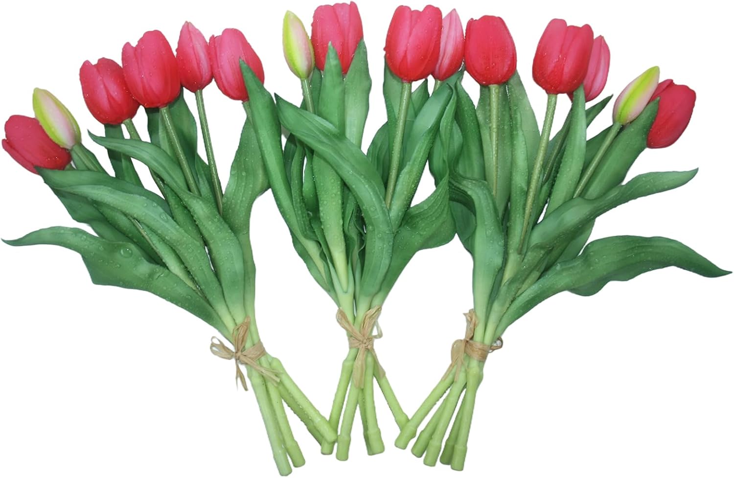 15pcs Artificial Tulips Flowers, Fake Tulips Real Touch, Faux Latex Bouquets, for Party Wedding