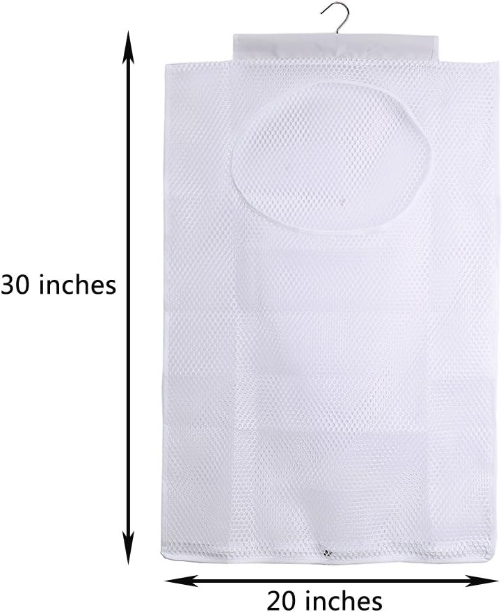 ALYER Breathable Mesh Laundry Hamper,Foldable Hanging Closet Storage Basket,Portable Space Saving