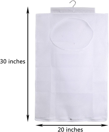 ALYER Breathable Mesh Laundry Hamper,Foldable Hanging Closet Storage Basket,Portable Space Saving
