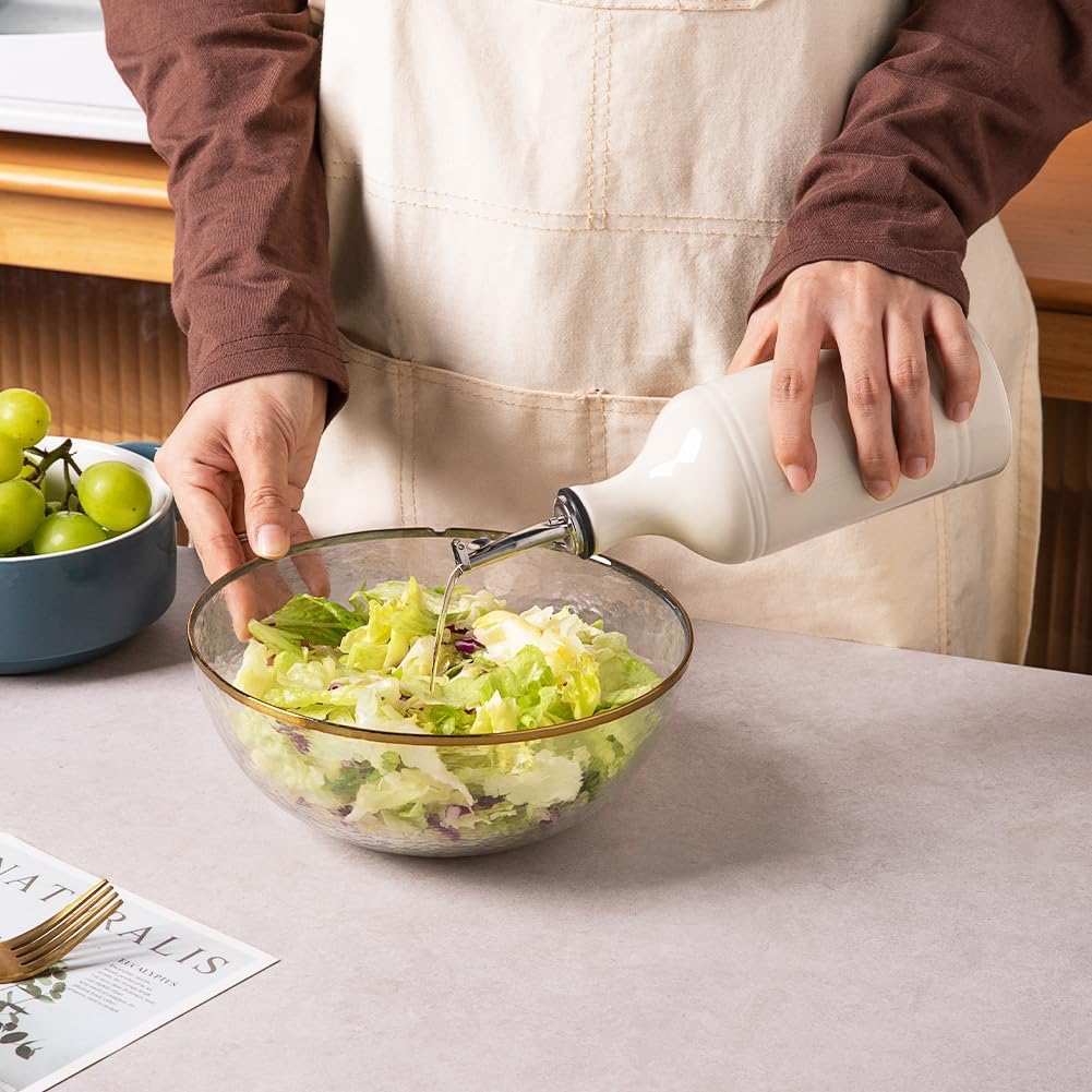 Sweejar Ceramic Olive Oil Dispenser Bottle, Opaque Oil Cruet Protects Oil to Reduce Oxidation