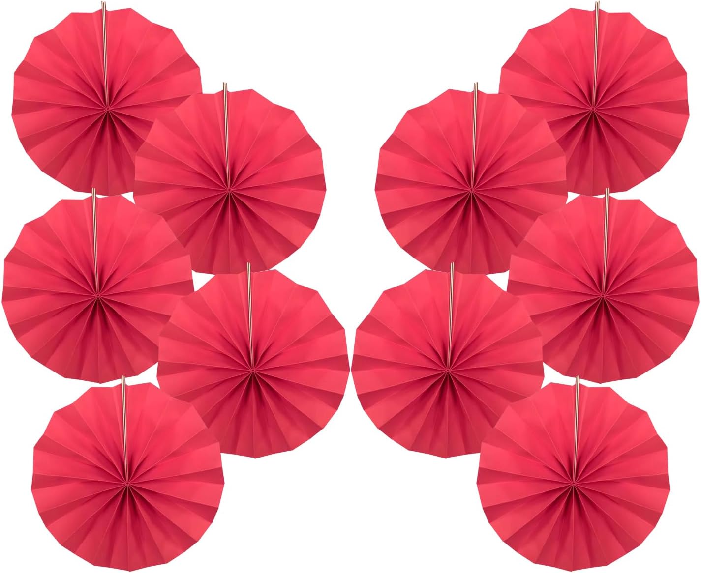 Red Birthday Decorations,DIY Red Paper Fans Hanging Decoration ,Party Supplies Party Fans 8in