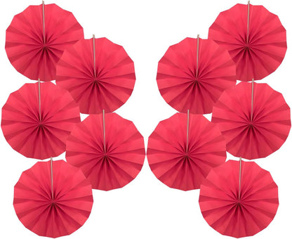Red Birthday Decorations,DIY Red Paper Fans Hanging Decoration ,Party Supplies Party Fans 8in