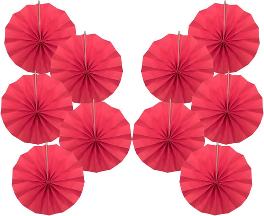 Red Birthday Decorations,DIY Red Paper Fans Hanging Decoration ,Party Supplies Party Fans 8in