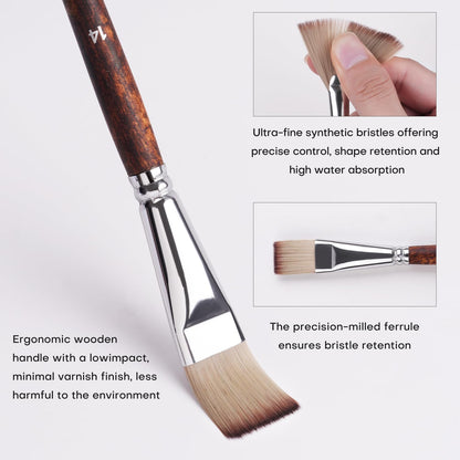 25pcs Paint Brush Set, Fuumuui Acrylic Paint Brushes, Professional Artist Series with Wide Flat