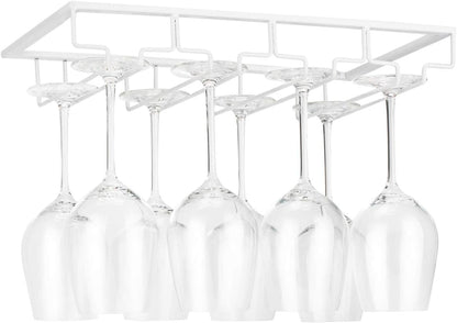 Wine Glass Rack Under Cabinet - Stemware Holder Metal Wine Glass Organizer Glasses Storage Hanger