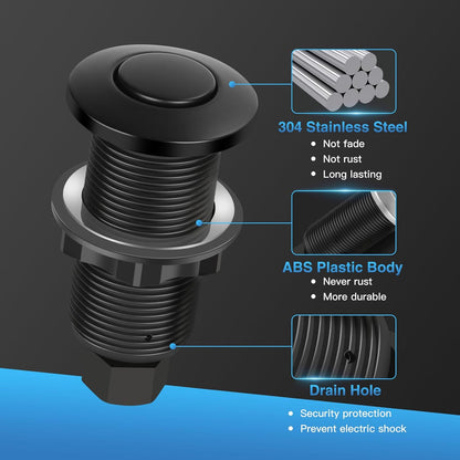 Garbage Disposal Air Switch Kit, UL Certified Professional Garbage Disposal Switch Button Power