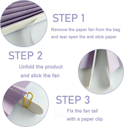 Purple Birthday Decorations,DIY Purple Paper Fans Hanging Decoration ,Party Decorations for Adults