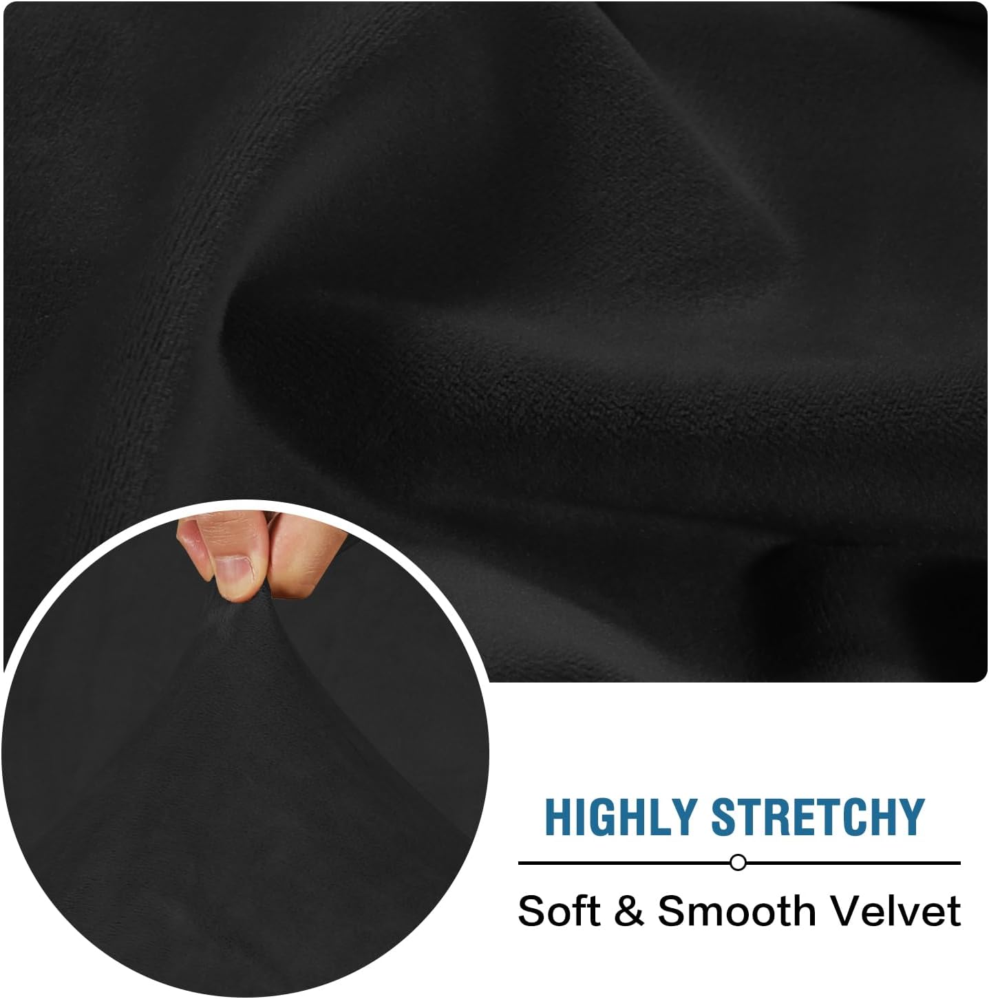 H.VERSAILTEX Velvet Stretch Individual Couch Cushion Cover Plush Cushion Slipcover for Loveseat