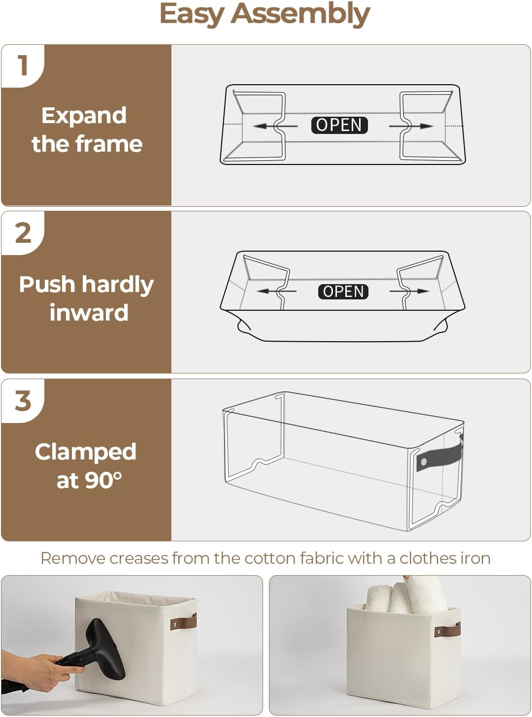 StorageWorks Narrow Storage Bins, Small Basket for Closet and Shelves, Rectangular Fabric Organizer
