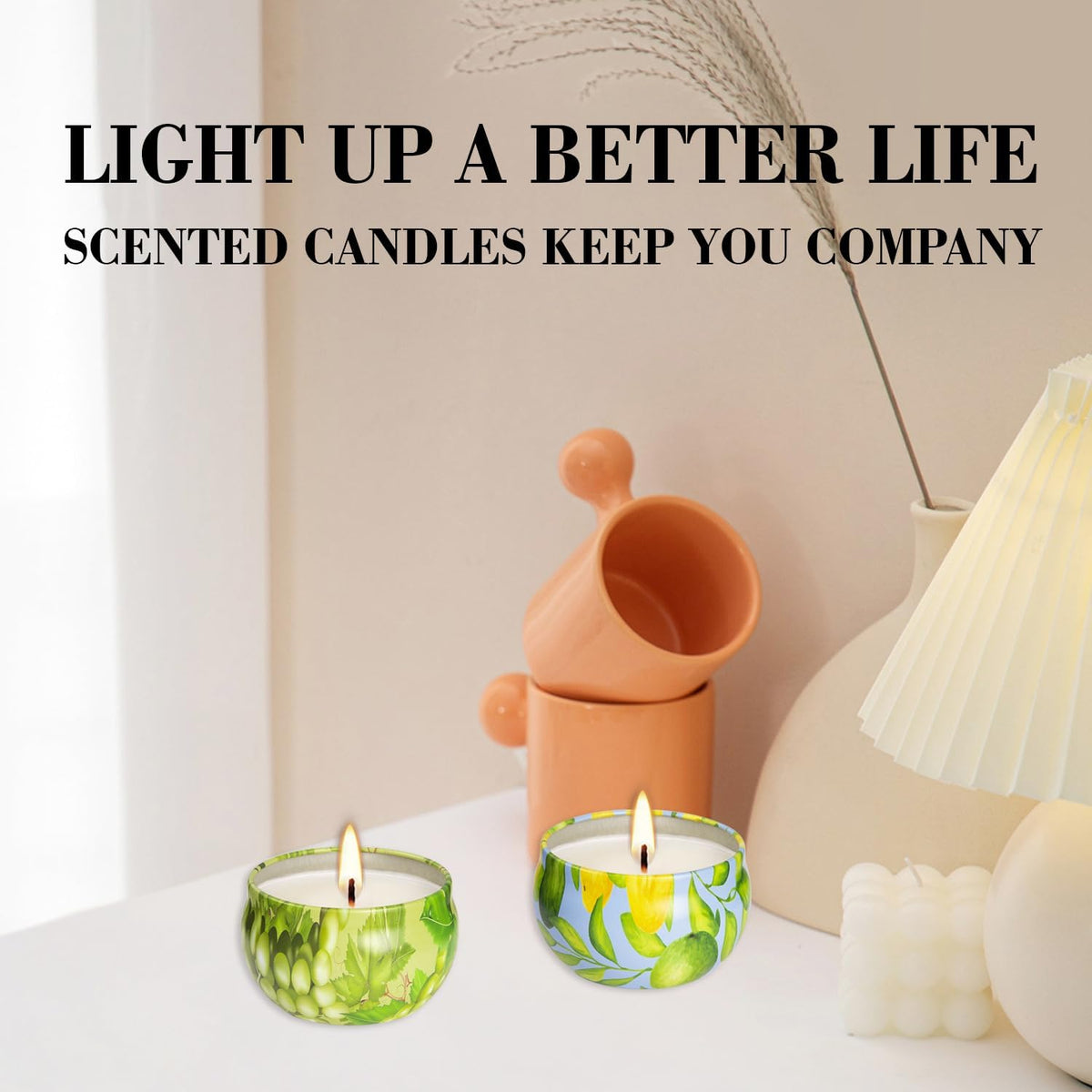 Set of 2 | 2.5-Ounce Scented Jar Candles - Fruit Style - Perfect for Home, Spa, Yoga Studio