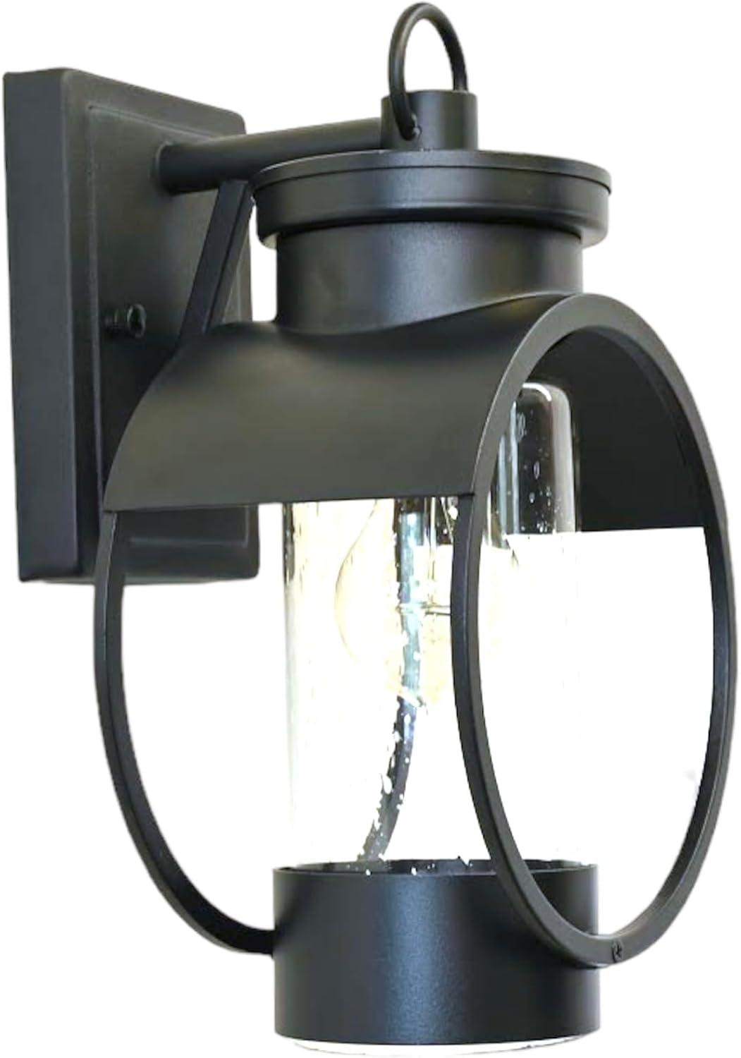 Muskoka Lifestyle Products Black Outdoor Weatherproof Wall Sconce Light Fixture, Rustic Porch