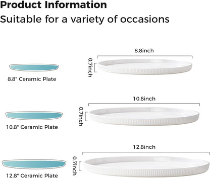 3 Packs Serving Platters, Large Serving Tray, Round Platters for Serving Food, Food Tray for Veggie