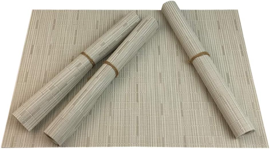 WAZAIGUR Placemats Set of 4 for Dining Table Heat-Resistant Washable Place Mats Woven Vinyl Kitchen