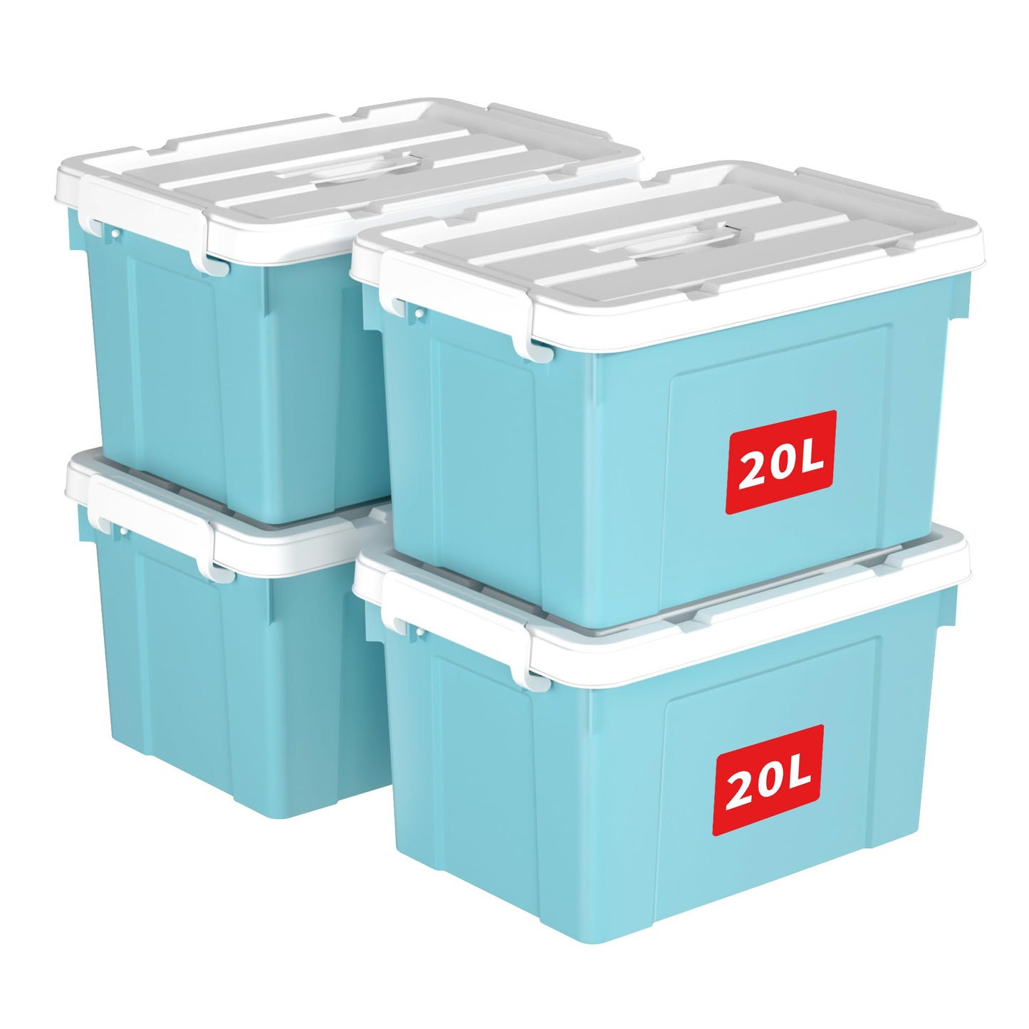 Cetomo Lidded Storage Bin with Handle, Tote Organizing Container with Durable Lid and Secure