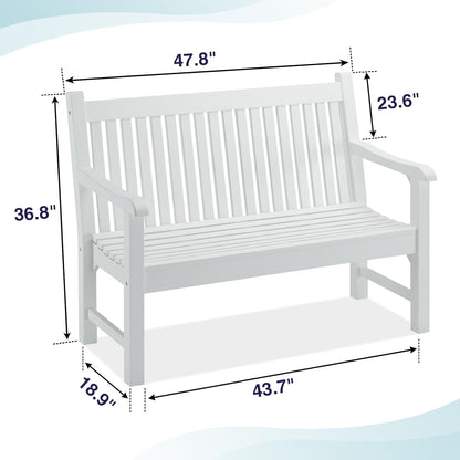 Psilvam 2-Person Poly Lumber Outdoor Bench with 700 Lbs Weight Capacity – Weatherproof Garden