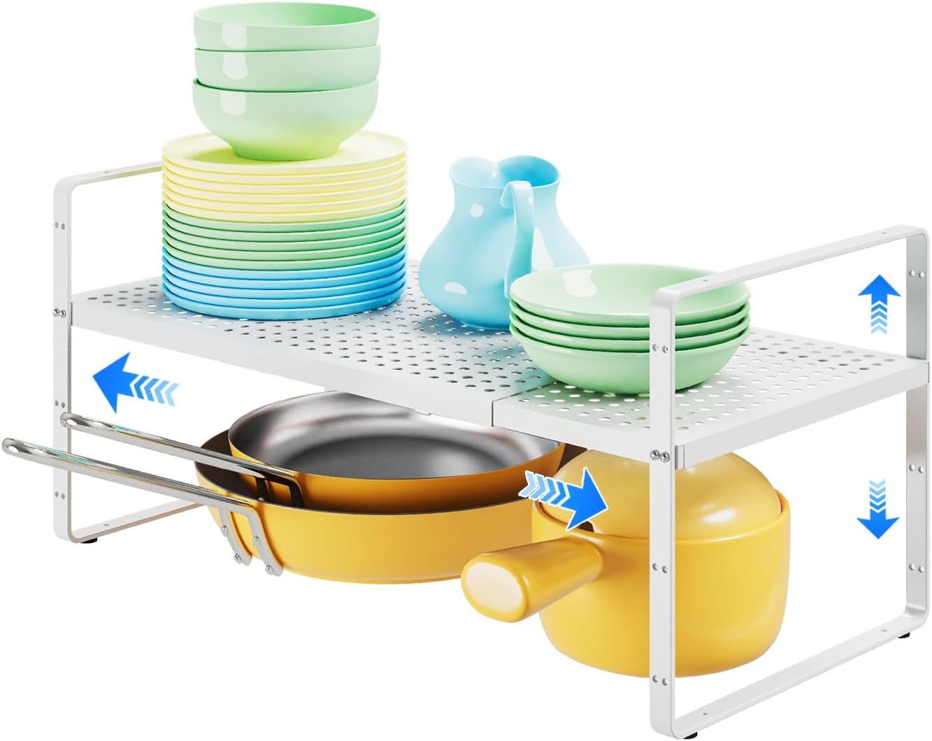 Expandable Kitchen Shelf Organizers, Kitchen Cabinet Organizer Stand Rack Organization for