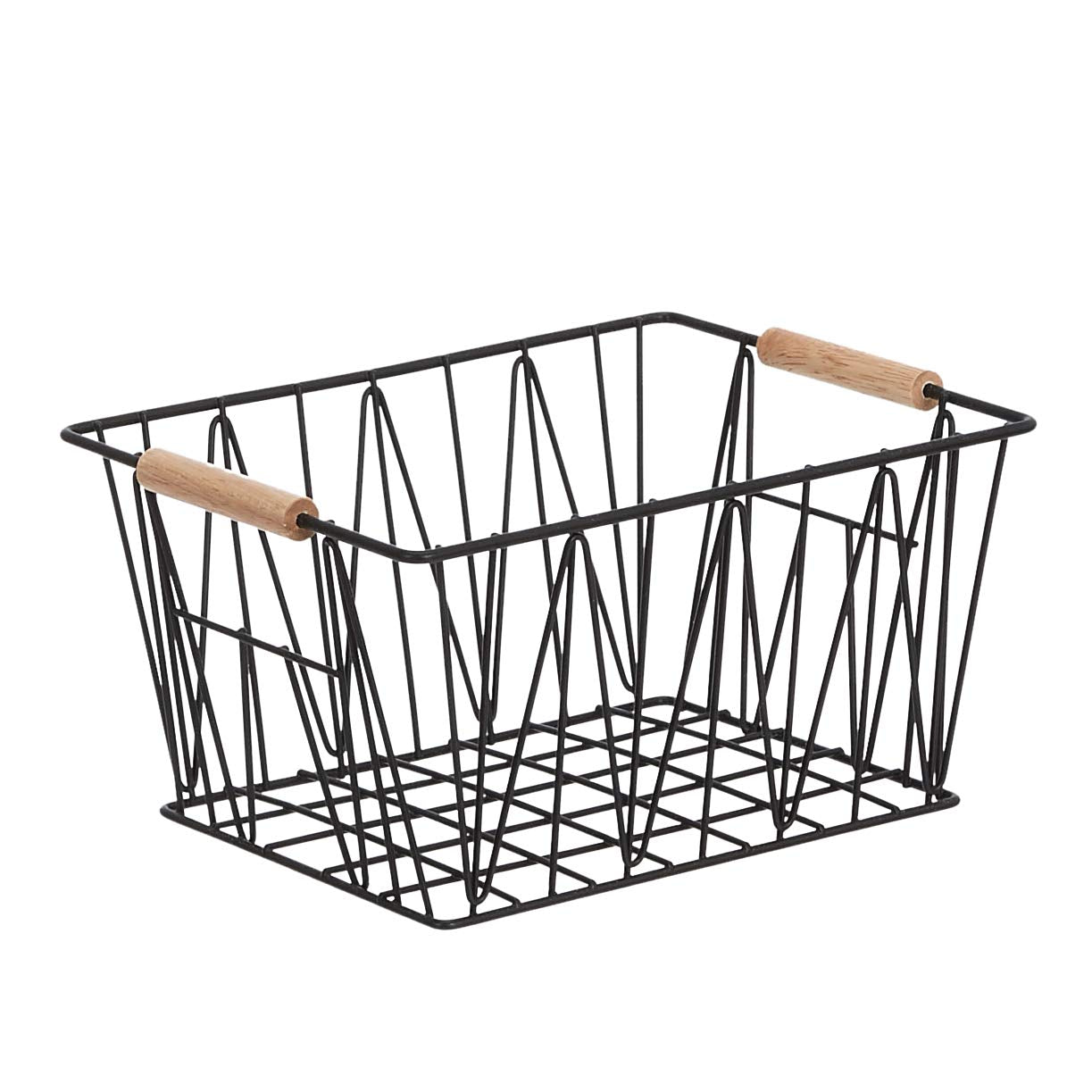 Amazon Basics Stackable Rectangular Wire Storage Baskets for Closet Organization, Set of 3