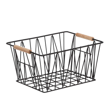 Amazon Basics Stackable Rectangular Wire Storage Baskets for Closet Organization, Set of 3