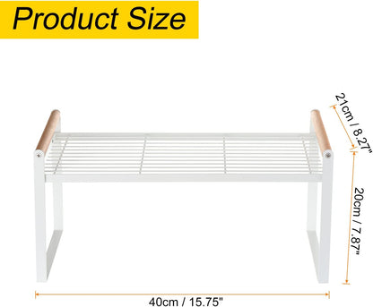 PATIKIL Kitchen Cabinet Shelf Organizer, Wood Counter Shelf Stackable Storage Shelf For Cupboard