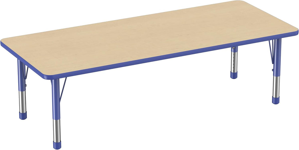 FDP Rectangle Activity School and Classroom Kids Table (30 x 72 inch), Chunky Toddler Leg