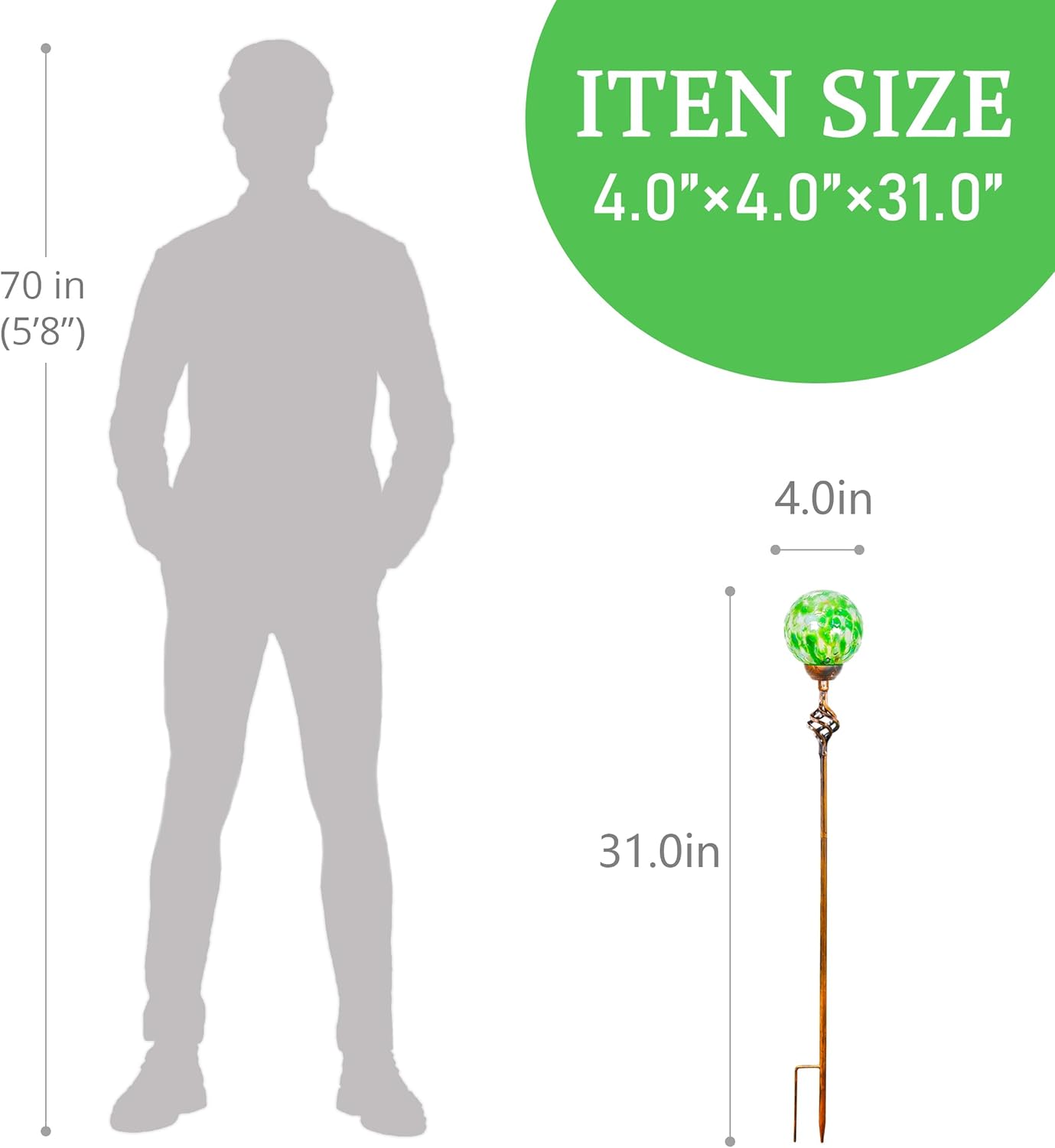 Garden Solar Lights, Decorative LED Honeycomb Glass Ball Garden Stake, Glass and Metal Outdoor