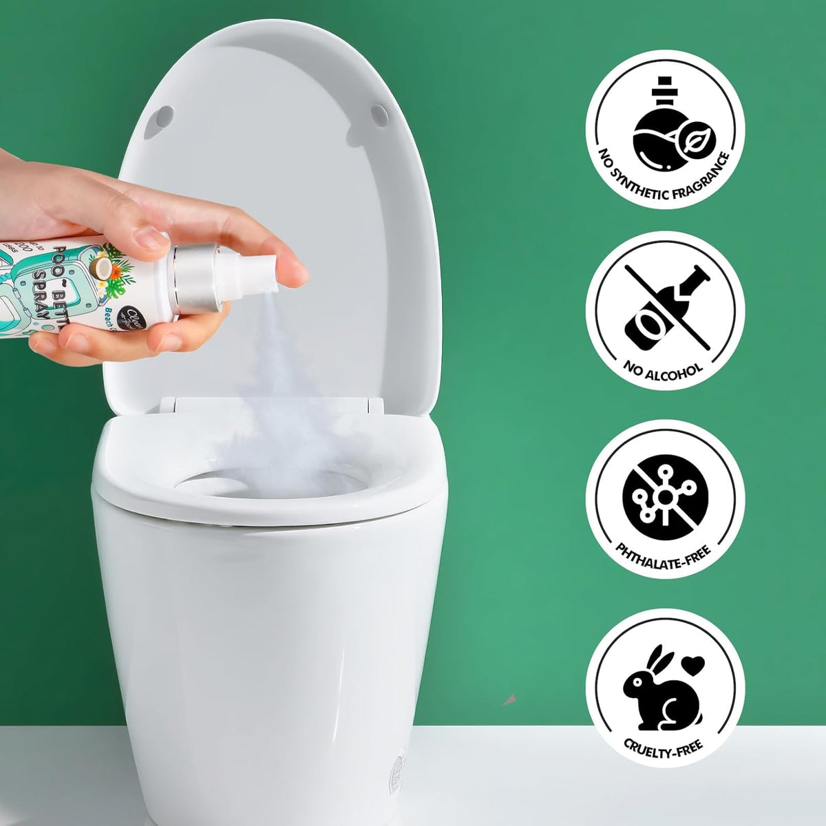 Clean-n-Fresh Toilet Spray 6.8 Fl.Oz, Poop Spray Beach Coco, Bathroom Air Fresheners Spray, Long