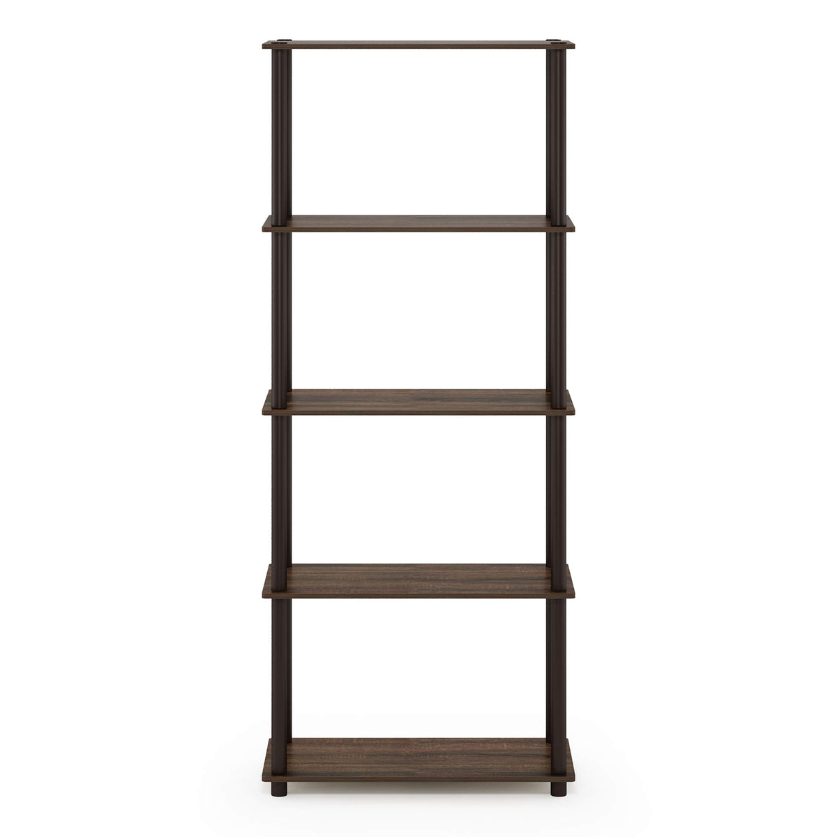 Furinno TURN-N-TUBE Storage Shelves, 5-Tier Book Shelf, Corner Shelf, Toolless Open Shelves, for