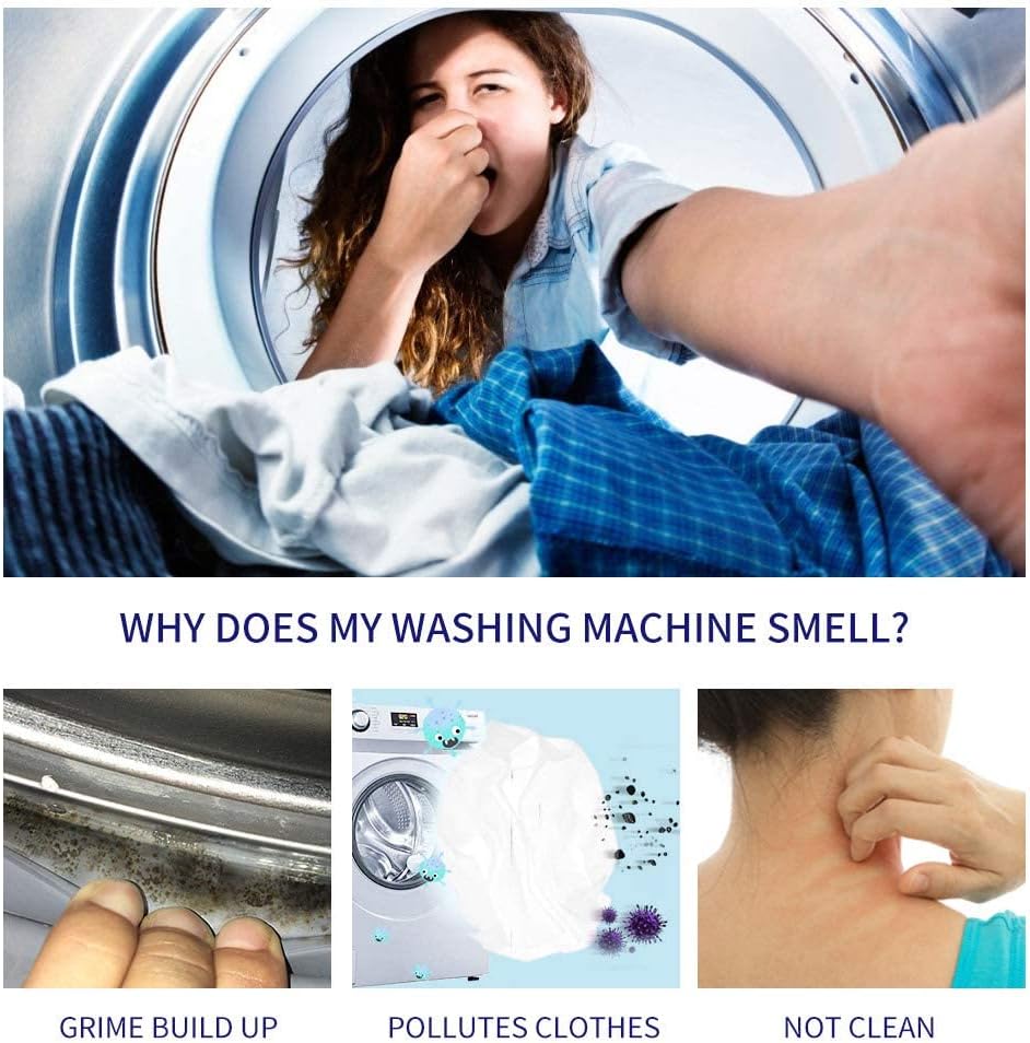 NATRUTH Washing Machine Cleaner Descaler 30 Pack Deep Cleaning Washer Cleaner Tablets For HE Front