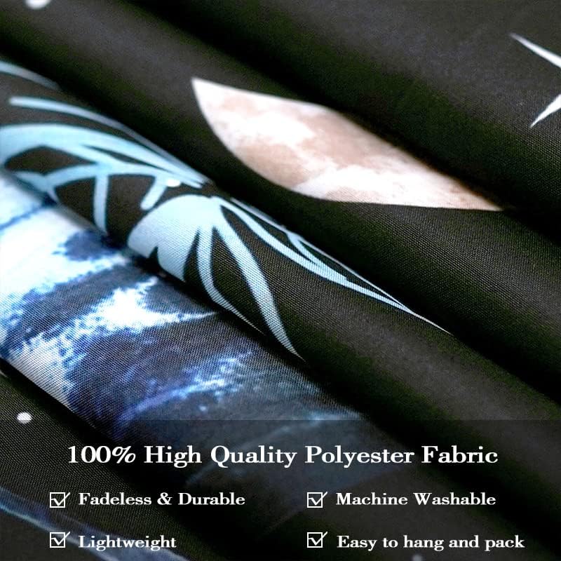Fowocu Blue Butterfly Moon Flower Tapestry Boho Floral Plant Tapestries for Bedroom Aesthetic