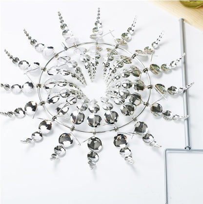 Unique and Magical Metal Windmill, 2Pcs Wind Spinners, 3D Wind Powered Kinetic Sculpture, Stainless