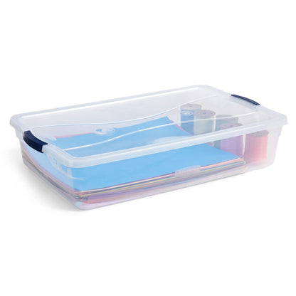Rubbermaid Cleverstore 42 Quart Stackable Plastic Storage Container Organizer Bin with Latching