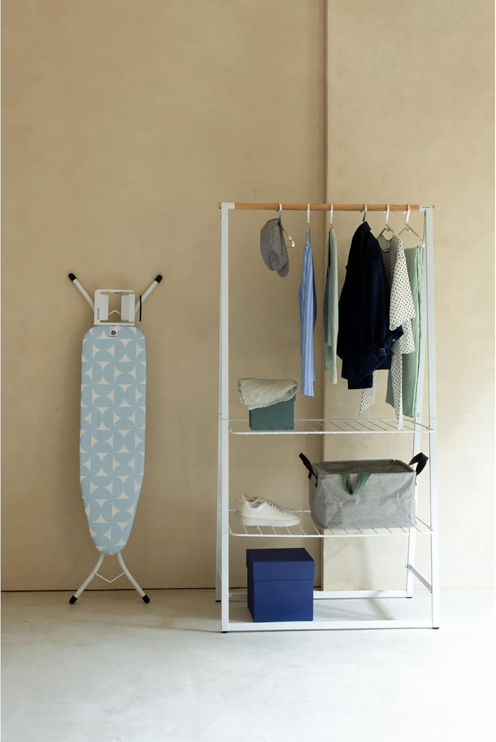Brabantia Size A Compact Small Ironing Board (43x12 in) 7 Height Options, Adjustable Steam Iron