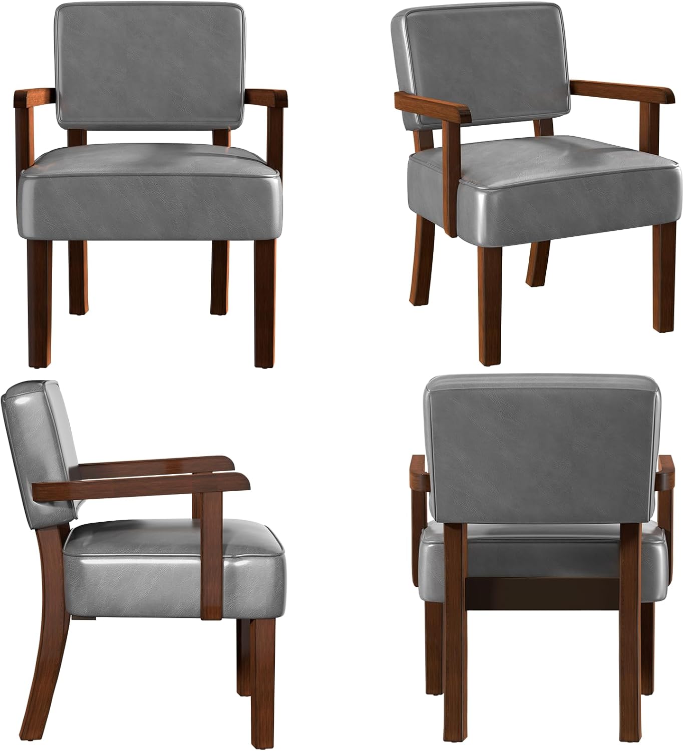 Accent Chair, PU Leather Oversized Living Room Chairs with Soft Seat and Armrests, Armchair for