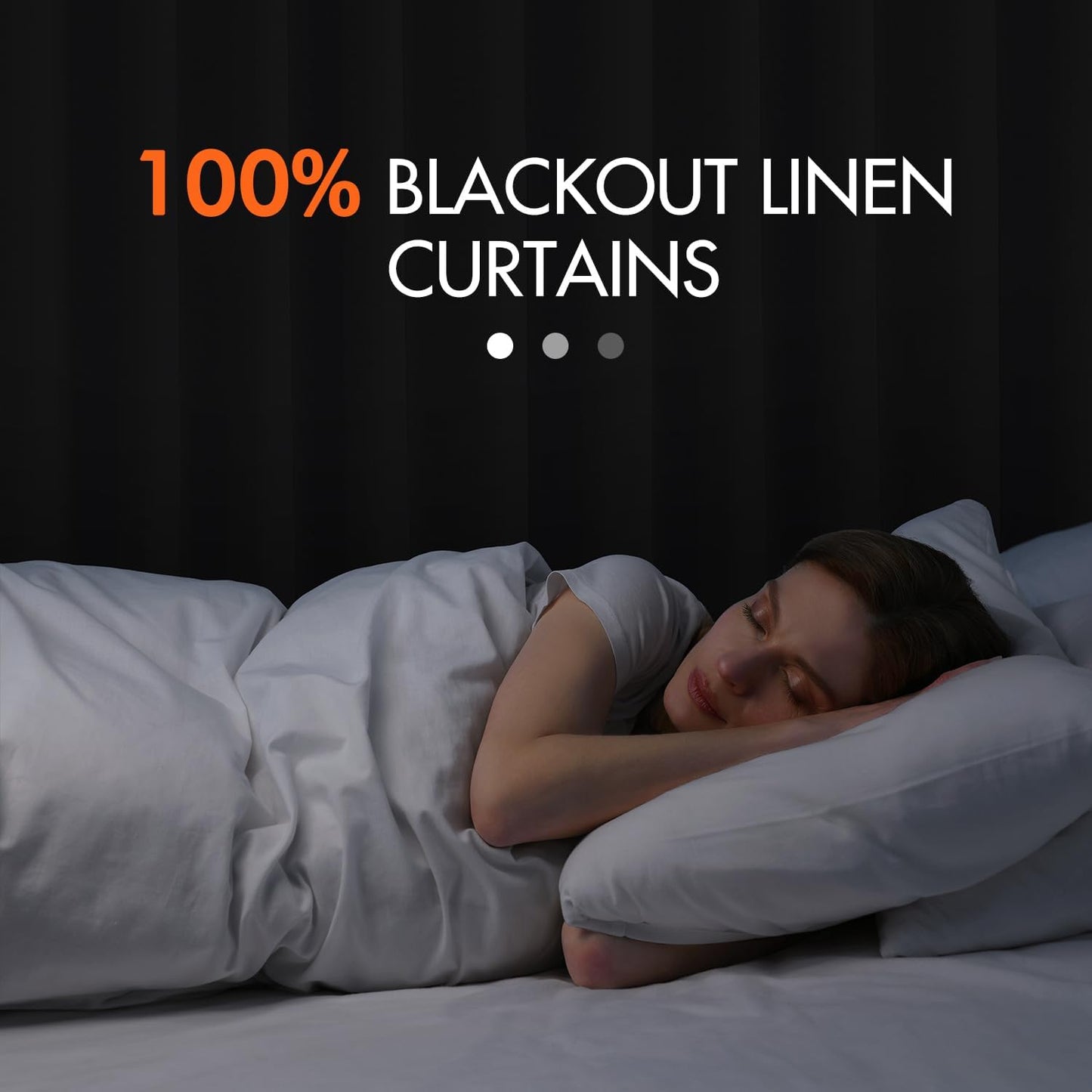 MIULEE 100% Blackout Curtains 120 Inch Long 2 Panels for Bedroom, Thick Luxury Faux Linen Black Out