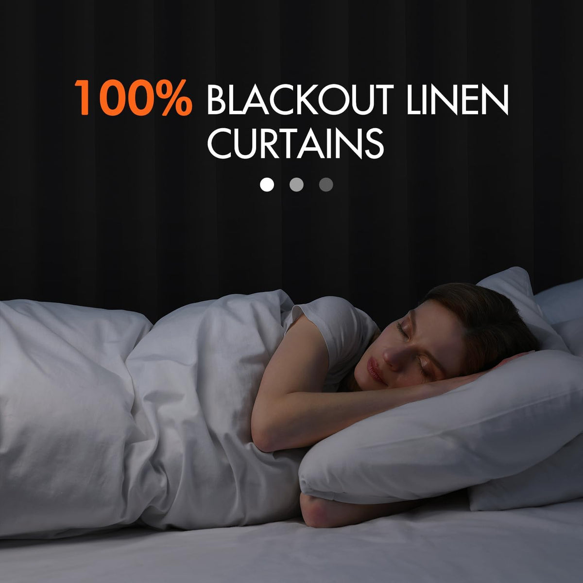 MIULEE 100% Blackout Curtains 84 Inch Long 2 Panels for Bedroom, Thick Luxury Faux Linen Black Out