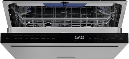Empava 24 Inch Built-in Dishwasher, Stainless Steel Tub 15 Place Settings, 8 Wash Cycles, Top