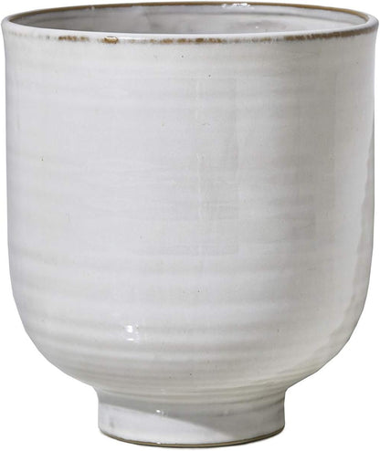 Serene Spaces Living Large Glazed Ceramic Pedestal Bowl- Centerpiece for Vintage Weddings, Events