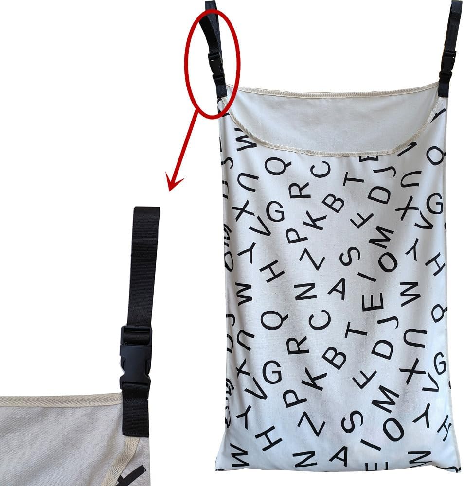 Adjustable Space Saving Door Hanging Laundry Hamper Bag Dorm Laundry Bag,Wide Open Top Over The