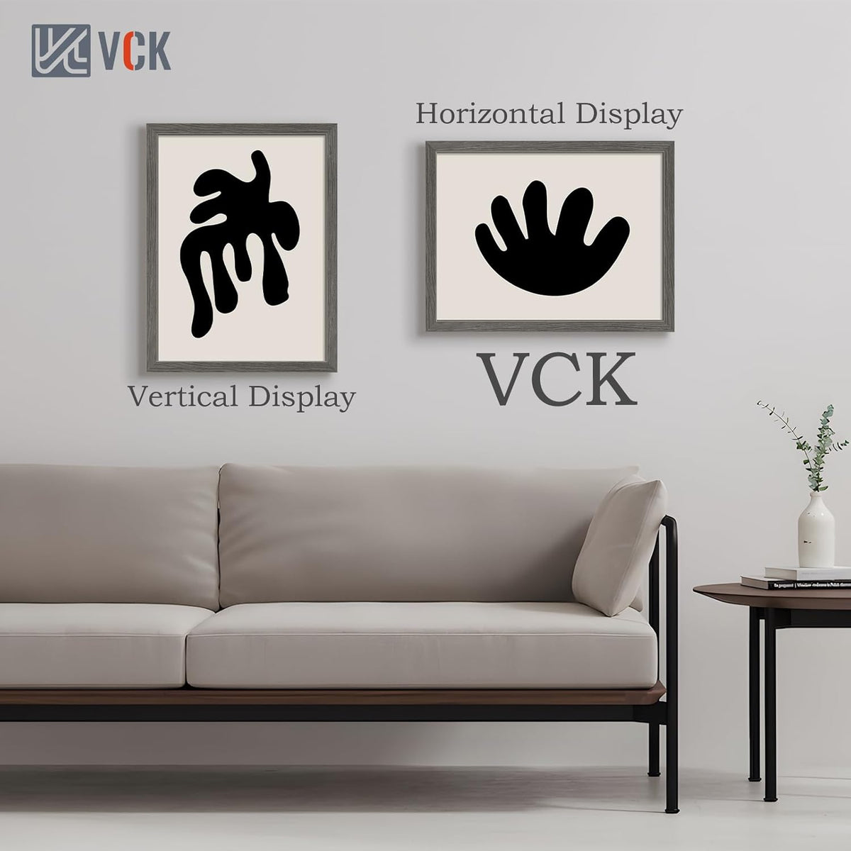 VCK 18x24 Frame Set of 3, Gray Solid Wood Poster Picture Frame, Exclusive Wood Grain, Wall Gallery