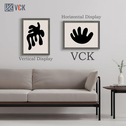 VCK 18x24 Frame Set of 3, Gray Solid Wood Poster Picture Frame, Exclusive Wood Grain, Wall Gallery