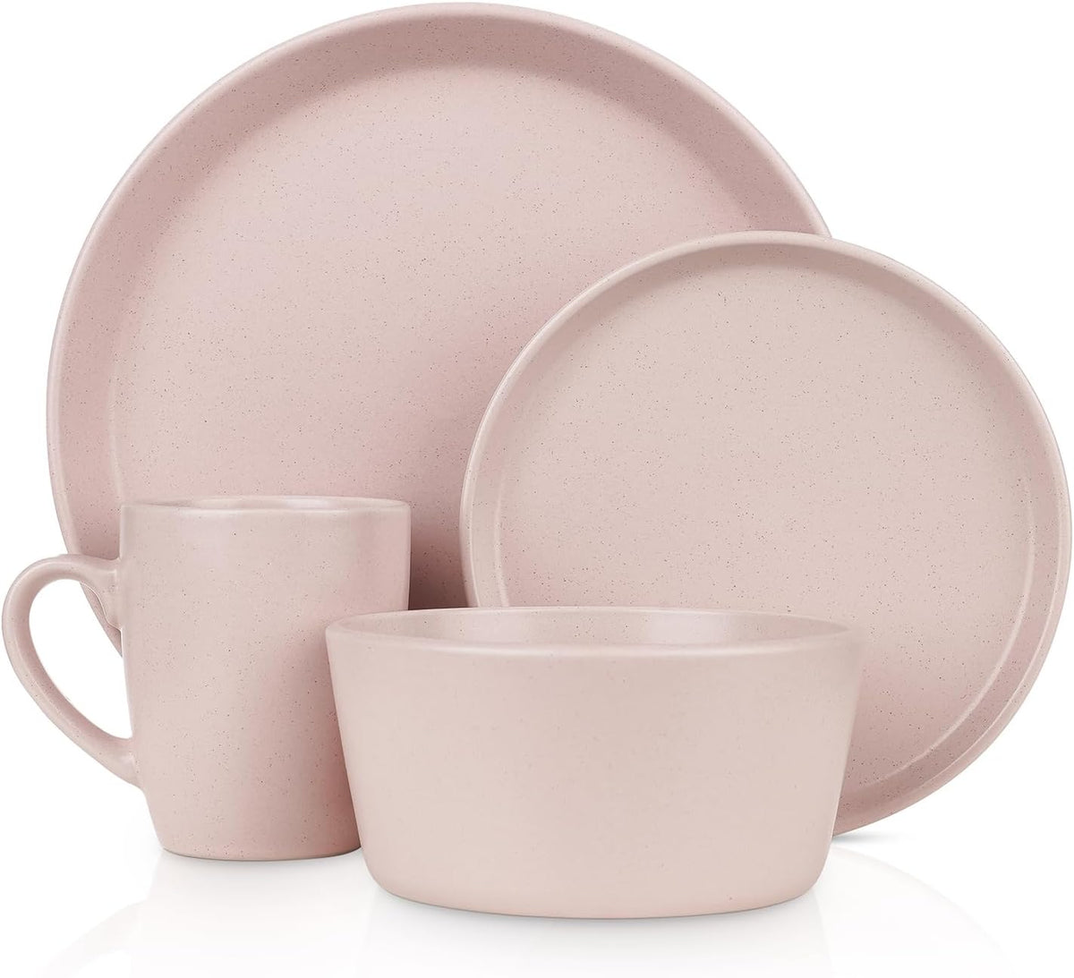 Stone Lain Albie Stoneware 16-Piece Modern Dinnerware Set, Kitchen Plates and Bowls Sets, Dish Set