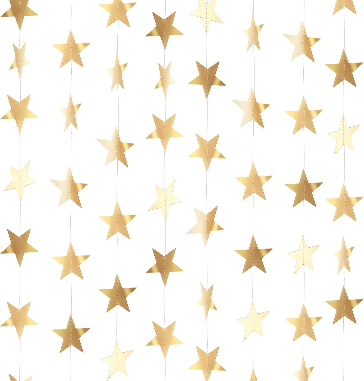 Patelai Glitter Star Garland Banner Decor 130 Feet Star Hanging Bunting Banner Twinkle Backdrop for